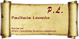 Paulheim Levente névjegykártya