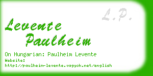 levente paulheim business card